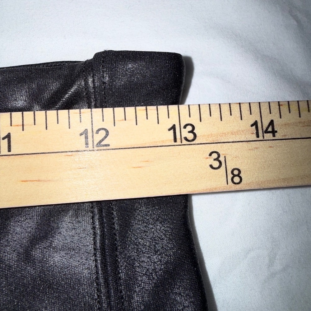 SPANX Faux Leather Moto Leggings Womens L Black High Rise 20136R‎ Ribbed - Picture 4 of 8